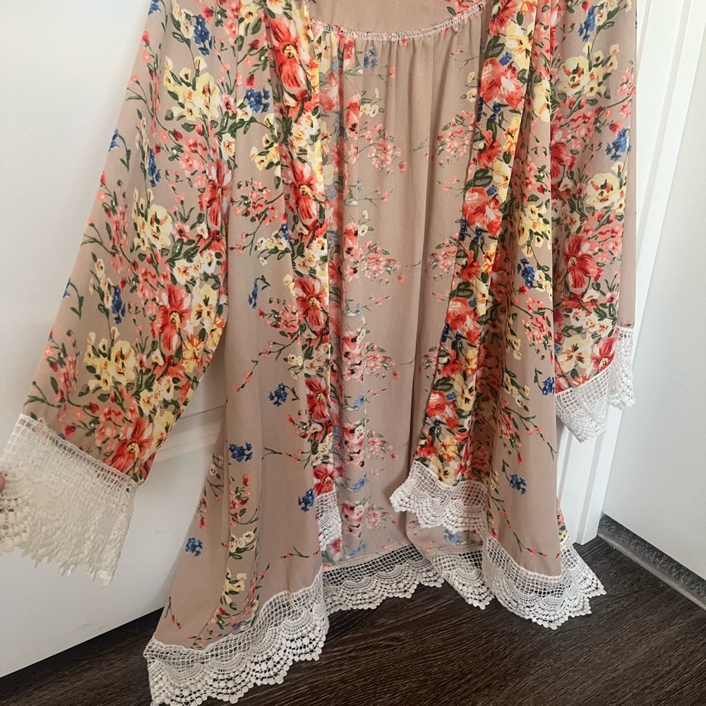 Brown Floral Cardigan